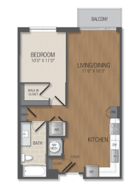 1 bed, 1 bath, 726 sqft, $2,657