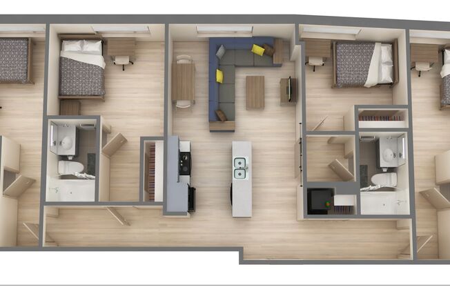 4 beds, 4 baths, 1,094 sqft, $2,900, Unit 202