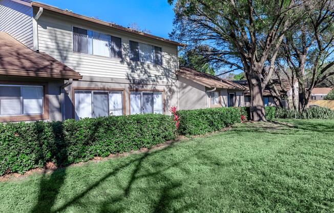 a large lawn in front of a house