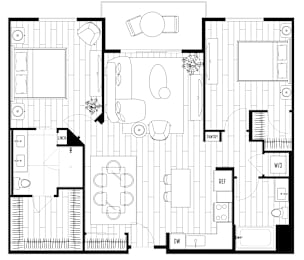 2 beds, 2 baths, 1,100 sqft, $4,561