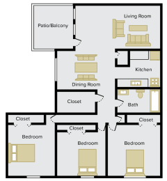 3 beds, 1 bath, 955 sqft, $1,089