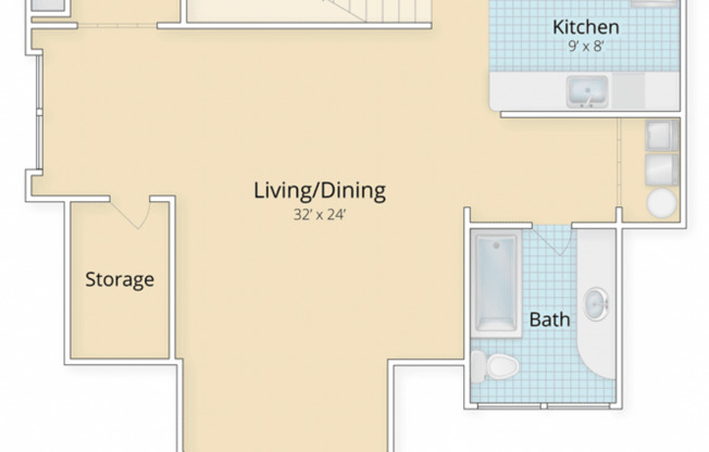 Studio, 1 bath, 655 sqft, $1,795, Unit 649B