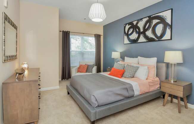 Model Bedroom at Ultris Courthouse Square Apartment Homes in Stafford, Virginia, VA