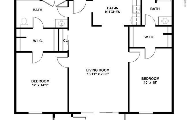 2 beds, 2 baths, 1,131 sqft, $1,539