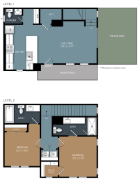 2 beds, 2.5 baths, 1,046 sqft, $2,001