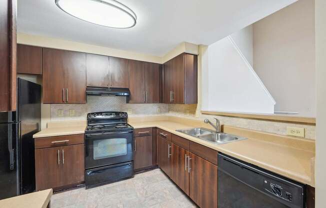 Kitchen with Black Appliances
