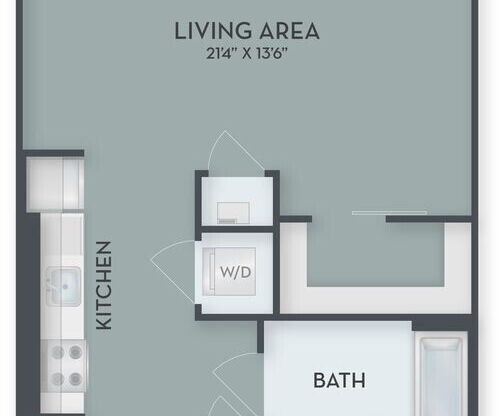 Studio, 1 bath, 595 sqft, $2,399