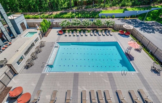 a view of the pool from above at the resort at governors crossing