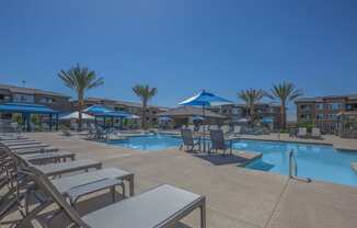 Pool patio view at Level 25 at Oquendo by Picerne, Nevada