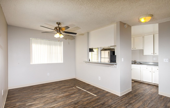 open floorplan living area with kitchen