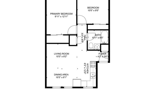 2 beds, 1 bath, 850 sqft, $1,499