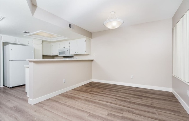 renovated floor plan with plank style flooring