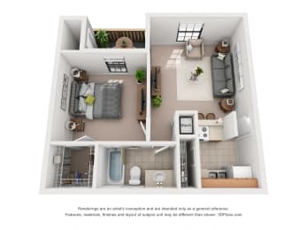 1 bed, 1 bath, 540 sqft, $1,016