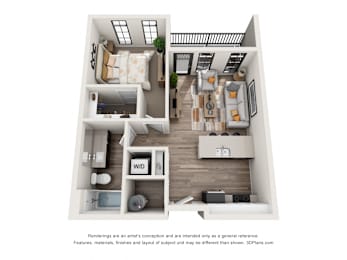 1 bed, 1 bath, 635 sqft, $1,515