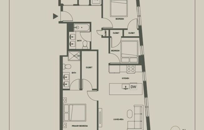 3 beds, 2 baths, 1,066 sqft, $5,200, Unit 407