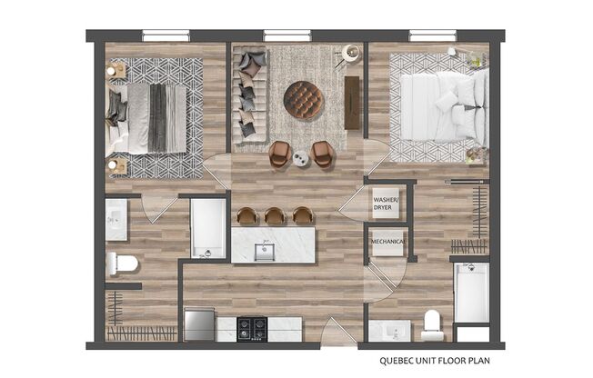 2 beds, 2 baths, $1,584, Unit 1050 N 4th St. Apt. 303