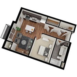 Studio, 1 bath, 588 sqft, $1,409