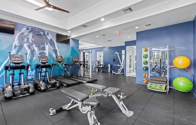 Machines and Equipment in Fitness Center at Verona at Boynton Beach Apartments in Boynton Beach, FL 33426