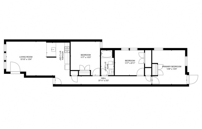 3 beds, 1 bath, 1,300 sqft, $1,254