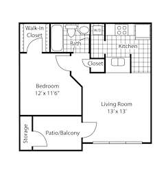 1 bed, 1 bath, 603 sqft, $1,250