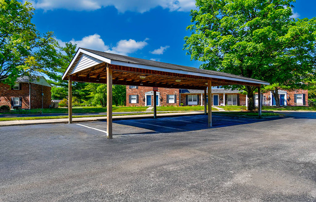Carport at Ashton Brook Apartments, offering covered parking spaces for resident vehicles.