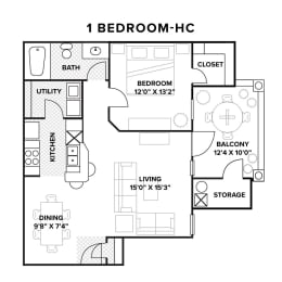 1 bed, 1 bath, 949 sqft, $1,300