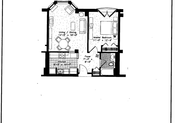1 bed, 1 bath, 632 sqft, $3,435, Unit 114
