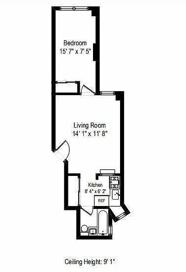 1 bed, 1 bath, 540 sqft, $2,250, Unit 3D