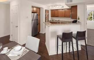 kitchen and dining area at in apartment in spring lake