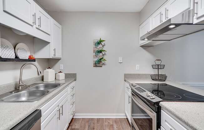 Kitchen with White Cabinetry and Stainless Steel Appliances