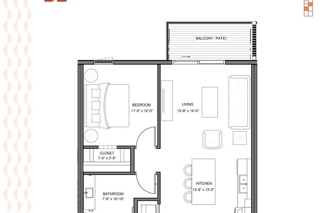 1 bed, 1 bath, 740 sqft, $1,525, Unit 218