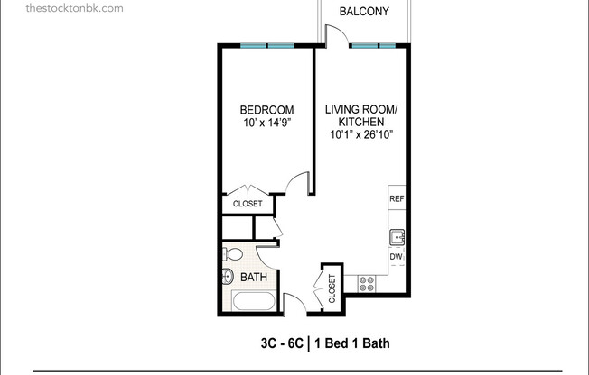 1 bed, 1 bath, $3,167, Unit 5C