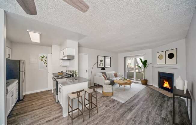 Stylish living area at Avery Park in Englewood, CO