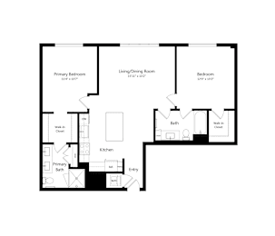 2 beds, 2 baths, 1,077 sqft, $2,675