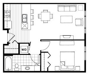1 bed, 1 bath, 608 sqft, $2,366