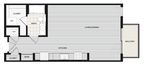 Studio, 1 bath, 649 sqft, $2,130