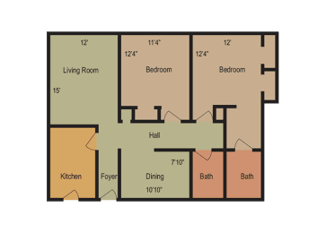 2 beds, 2 baths, 1,057 sqft, $1,650