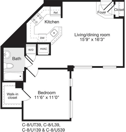1 bed, 1 bath, 667 sqft, $2,605, Unit 0439
