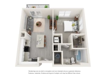 1 bed, 1 bath, 664 sqft, $1,491