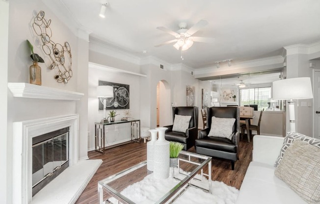 Living Area With Fireplace at Prestonwood Hills, Plano, TX, 75093