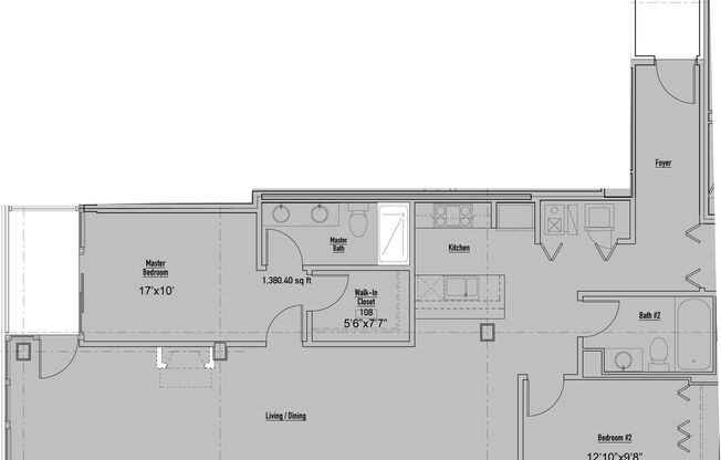 2 beds, 2 baths, $3,535, Unit 404