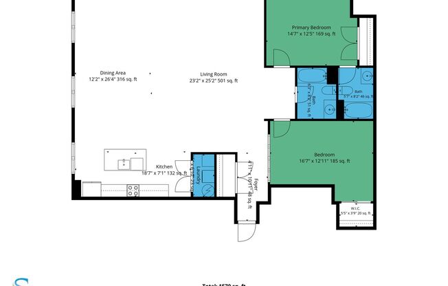 2 beds, 2 baths, 1,100 sqft, $1,740, Unit L19