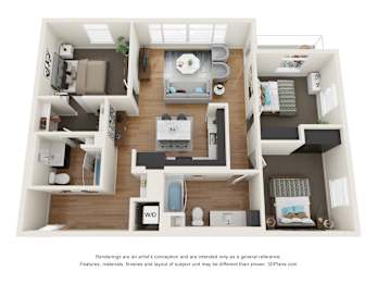3 beds, 2 baths, 1,202 sqft, $2,680
