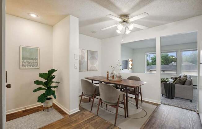 Separate Dining Area With Wood-Style Floors