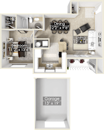 1 bed, 1 bath, 707 sqft, $2,272