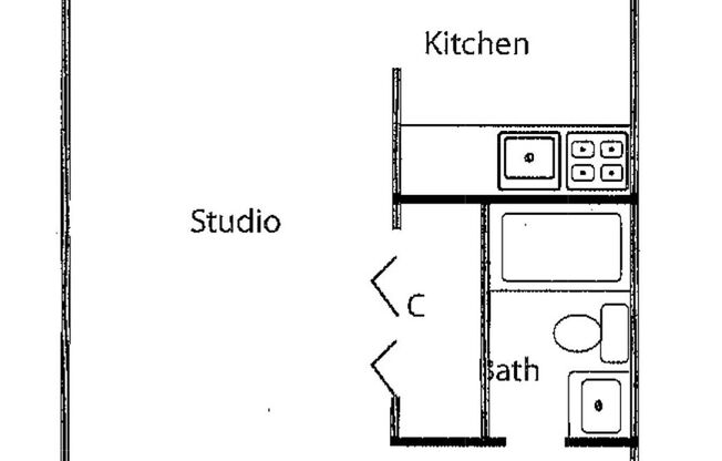 Studio, 1 bath, 325 sqft, $995, Unit C305