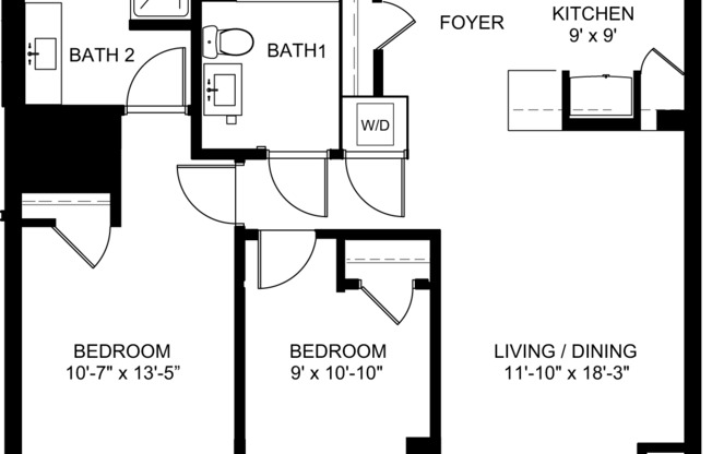 2 beds, 2 baths, 924 sqft, $3,845, Unit 1001