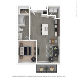 1 bed, 1 bath, 749 sqft, $1,558