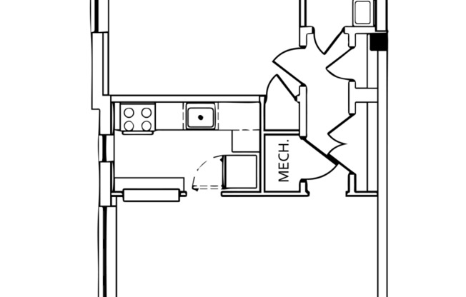 1 bed, 1 bath, 613 sqft, $1,530