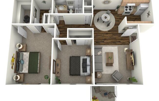 2 beds, 1.5 baths, 960 sqft, $780